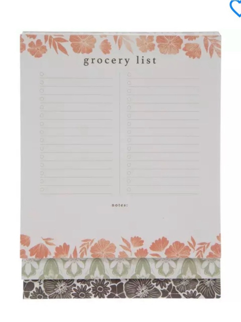 Meal Plan Notepad - Green Floral Weekly Planner